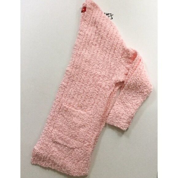 LONG open ribbed cardigan in blush - Picture 7 of 7